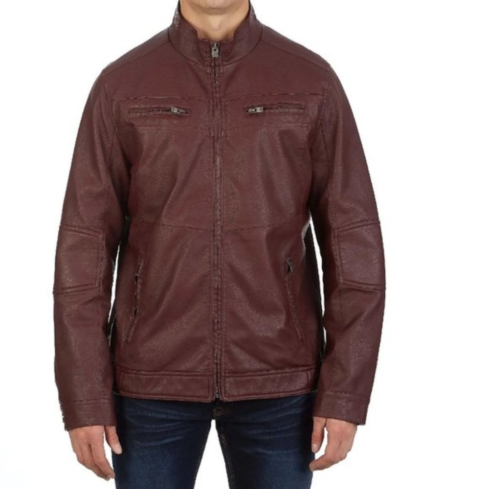 XRAY Men's Pleather Quilted Jacket